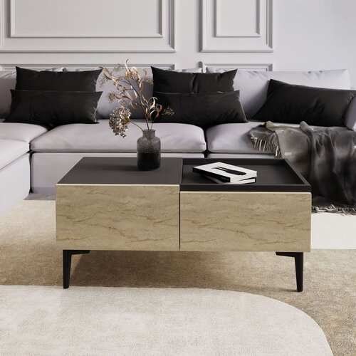 Hanah home stočić za dnevnu sobu mia - travertine, anthracite travertineanthracite coffee table Cene