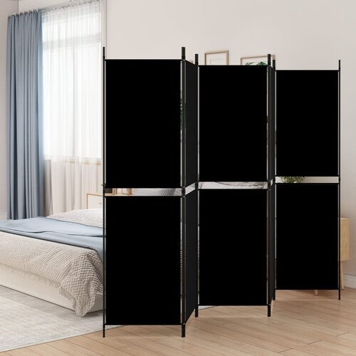 vidaXL Paravan 5-delni črn 250x180 cm blago Cene