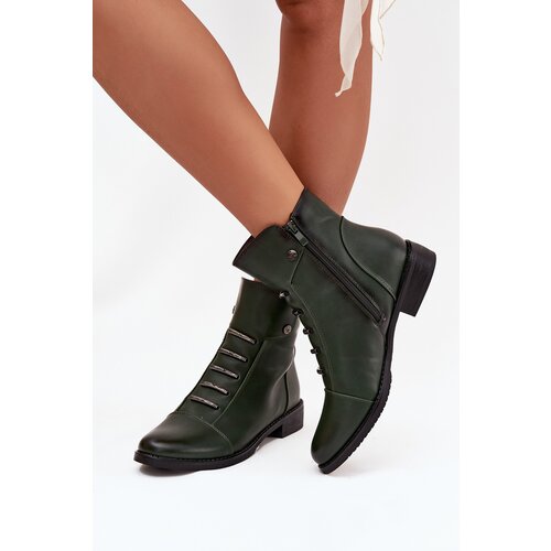 Boto Insulated women&amp;#039;s boots with flat heel green Labise Slike