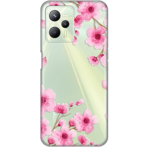 Teracell silikonska maska za Realme C35 Rose flowers Print Skin providna Slike