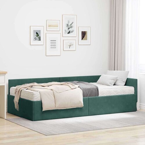  Kotni okvir postelje z matrico Drugo 2 pcs Zelena Žamet, (5000121289) Cene