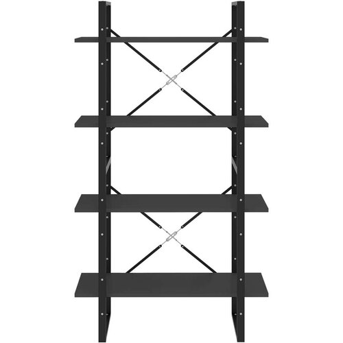 VidaXL Knjižna omara 4-nadstropna siva 80x30x140 cm iverna plo&amp;scaron;ča Slike