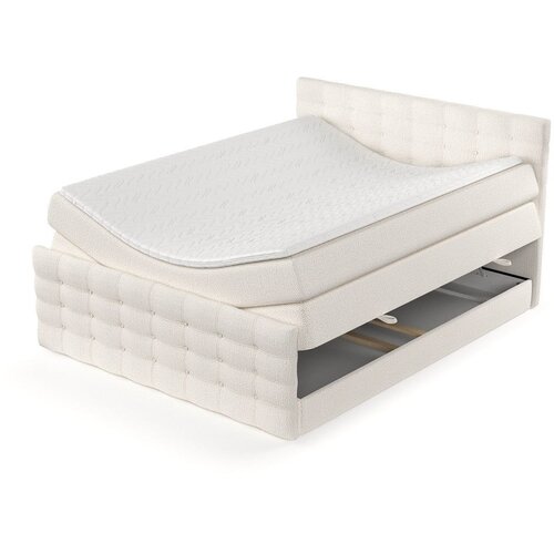 Maison de R&amp;ecirc;ve Kremno bela boxspring postelja s prostorom za shranjevanje 200x200 cm Blend &amp;ndash; Slike