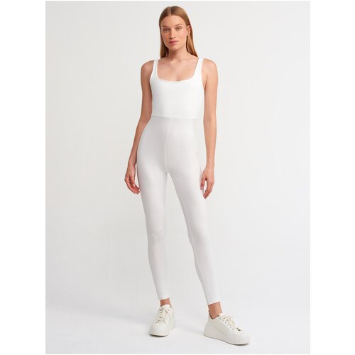 Dilvin 7949 Square Collar Jumpsuit-ecru Slike