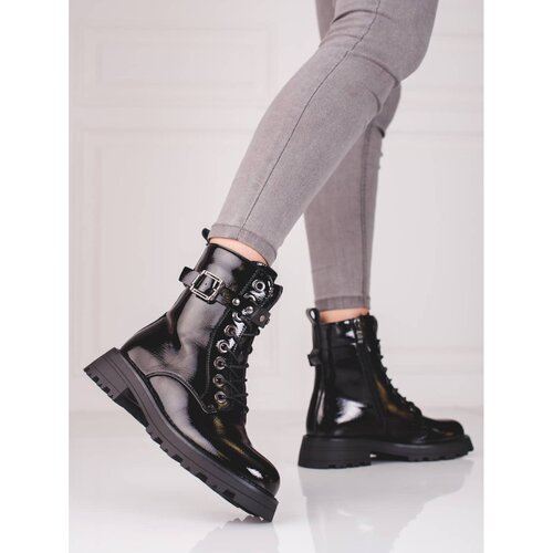 SHELOVET Lacquered lace-up bags for women Slike