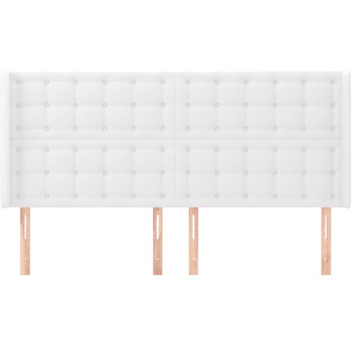  Uzglavlje s u&amp;scaron;ima bijelo 163x16x118/128 cm od umjetne kože Slike