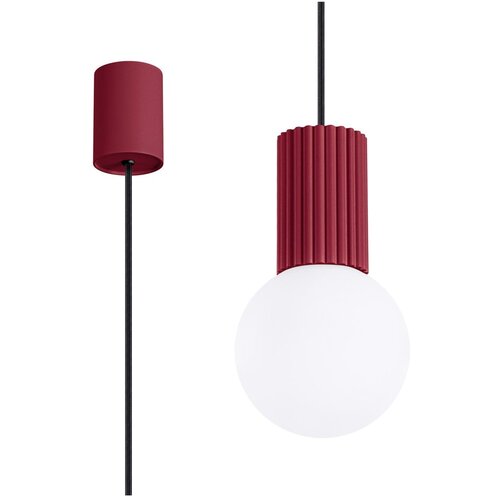 Nice Lamps Bordo rdeča viseča svetilka s steklenim senčilom &amp;oslash; 12 cm Orbital &amp;ndash; Slike