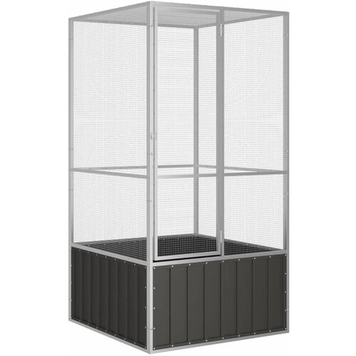  Kavez za ptice antracit 111 x 107 x 211 5 cm pocinčani čelik Slike