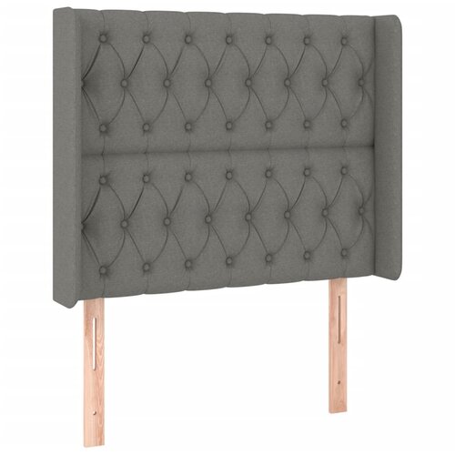  LED uzglavlje tamnosivo 103 x 16 x 118/128 cm od tkanine Slike