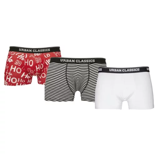 Urban Classics Boxer Shorts 3-Pack Hohoho Aop+blk/wht+wht