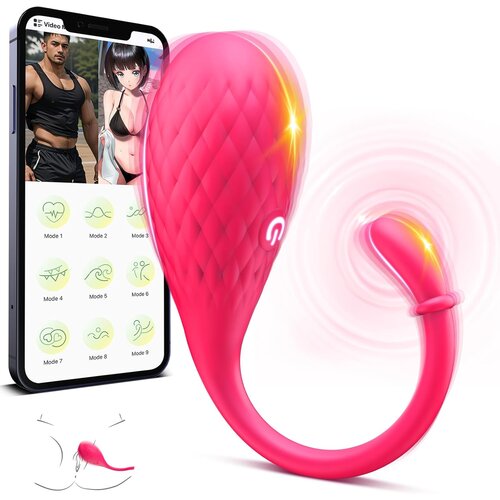 SuperLove Vibrating Wearable Bullet with App Pink Cene