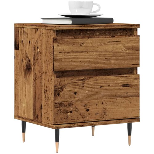 vidaXL Nočna omarica Old Wood 40x35x50 cm Inženirski les Cene