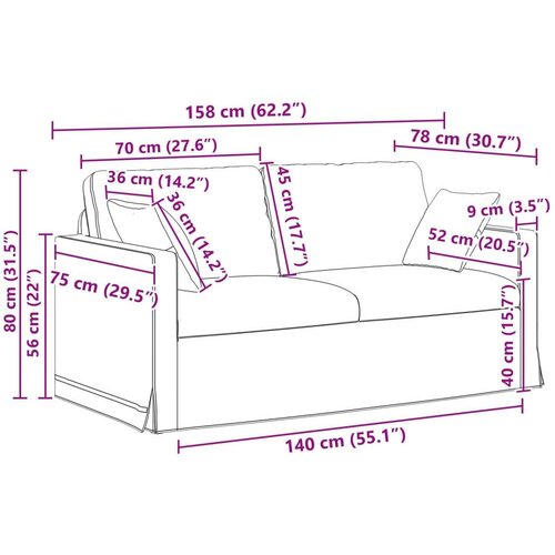 SOFA 2 pcs Plava 158 x 78 x 80 cm Bar&amp;scaron;un Slike
