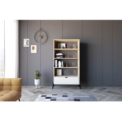 Woody Fashion Numana - Sapphire Oak, White Sapphire OakWhite Bookshelf Slike