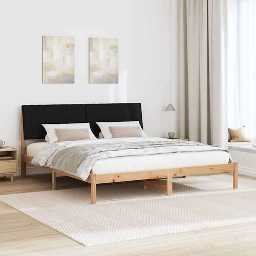  Okvir za krevet s uzglavljem Smeđa 180 x 200 cm tkanina Slike