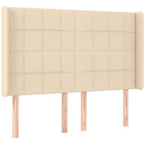  Uzglavlje krem 147 x 16 x 118/128 cm od tkanine Slike