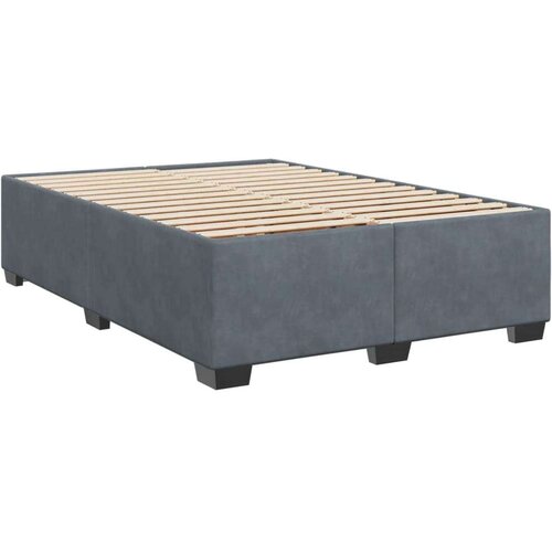 VidaXL Krevet s oprugama i madracem tamnosivi 140x190 cm bar&amp;scaron;unasti Slike