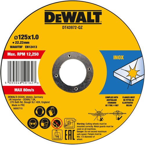 Dewalt DT43972 Disk za rezanje 125 x 1 mm - 1 komad Slike