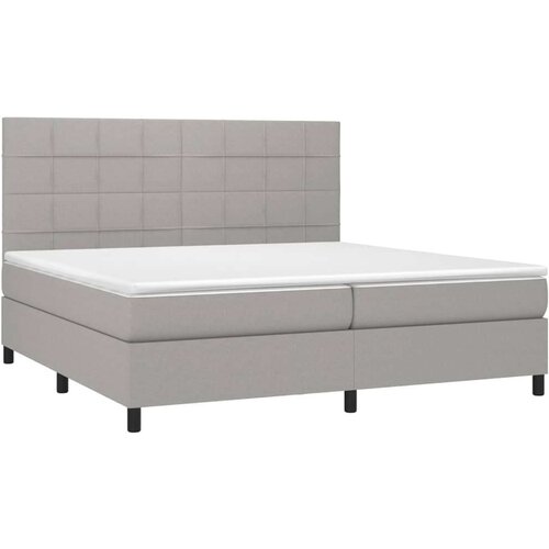  Box spring s madracem LED svjetlosivi 200x200 cm tkanina Slike