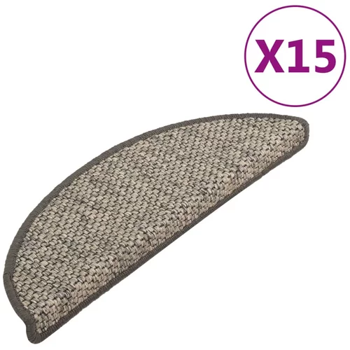 vidaXL Samolepilne preproge za stopnice sisal 15 kosov 65x25 cm antra.