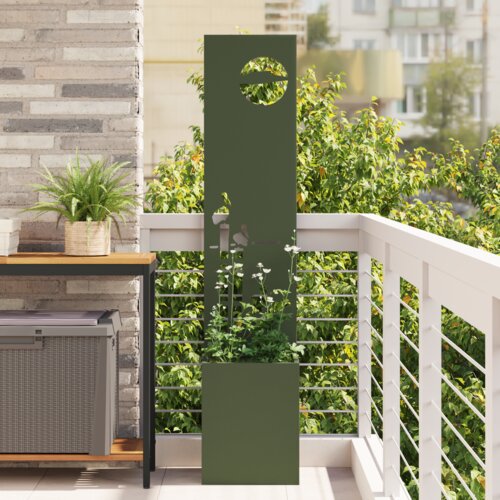 vidaXL Vrtni Sadič s Dekorativnom Pločom Maslinovo zelena 32 x 140 cm Cijene