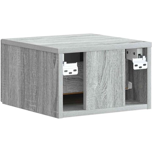  Noćni ormarić za montažu na zid s ladicama 2 pcs Siva sonoma Slike