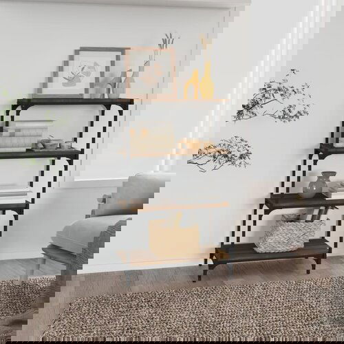 VidaXL Ormarić za knjige boja hrasta 60x33x100 cm od drva i čelika Slike