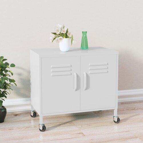 VidaXL Omara za shranjevanje bela 60x35x49 cm jeklo Slike