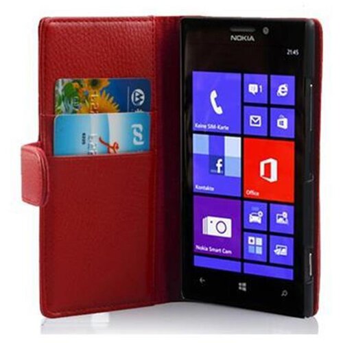 Cadorabo Ohi&scaron;je, združljivo z Nokia Lumia 925 v rdeče sladkorno jabolko - Za&scaron;čitni ovitek iz teksturiranega umetnega usnja in žep za kartice, (20551120) Cene