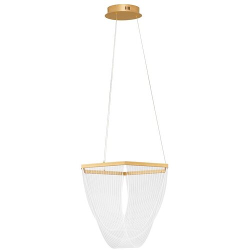 Nova Luce Aluminijasta LED zatemnitvena viseča svetilka v zlati barvi s senčilom iz akrilnega stekla &oslash; 52 cm Valentin &ndash; Cene