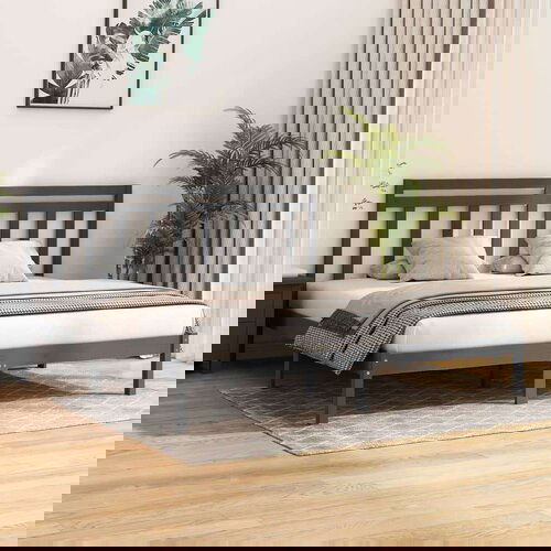  Za krevet od masivne borovine sivi 200 x 200 cm Slike