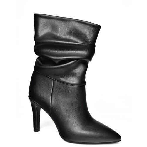 Fox Shoes R404020309 Women&amp;#039;s Black Thin Heeled Pleated Boots Slike