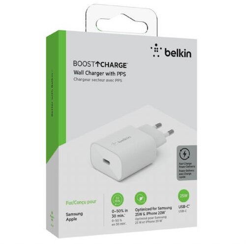 Belkin BOOST CHARGE 25W PD PPS Wall Charger Universal - White Slike