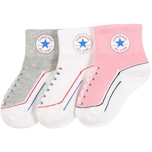 Converse Čarape siva / roza / bijela