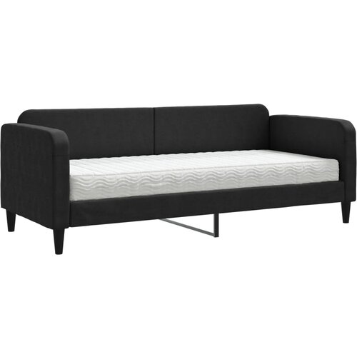 vidaXL Dnevna postelja z vzmetnico črna 80x200 cm blago, (20929770) Cene