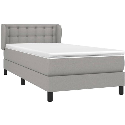 Box spring krevet s madracem svjetlosivi 90x190 cm od tkanine Slike