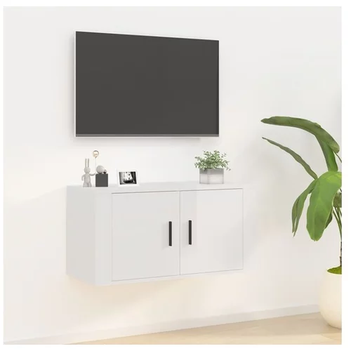  Stenska TV omarica visok sijaj bela 80x34,5x40 cm