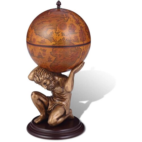 vidaXL Globus z barom / stojalo za vino Atlas dizajn 42x42x85 cm Cene