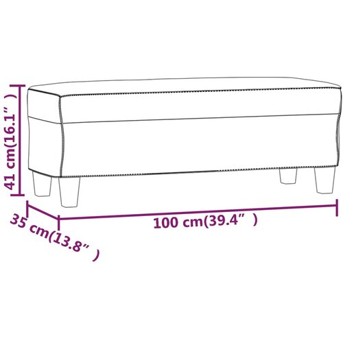  Klupa krem 100 x 35 x 41 cm od umjetne kože Slike