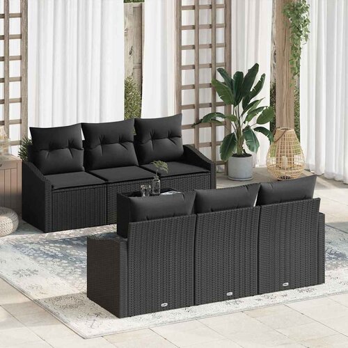 Set sofe s jastukom s jastukom 7 pcs Crna poliratan Cijene