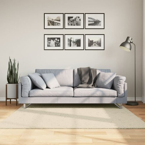 vidaXL Preproga s kratkimi vlakni mehka pralna krem 160x160 cm Cene