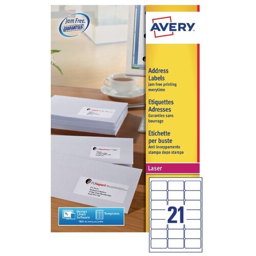 Avery Zweckform Etikete za C6 ovojnice 63,5 x 38,1 mm 1/100 Slike