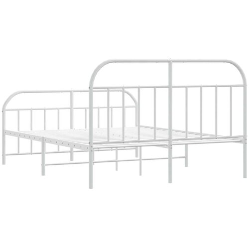 vidaXL Kovinski posteljni okvir z vzglavjem in vznožjem bel 183x213 cm Cene