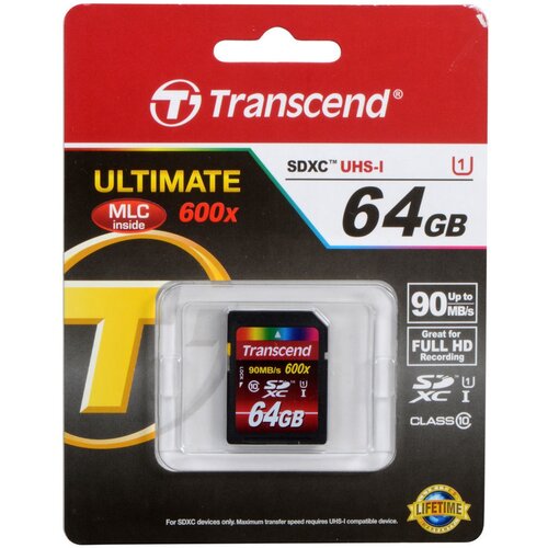 Transcend ULTIMATE 64GB MicroSDXC kartica UHS1 90MB/s 600x Class10 Slike