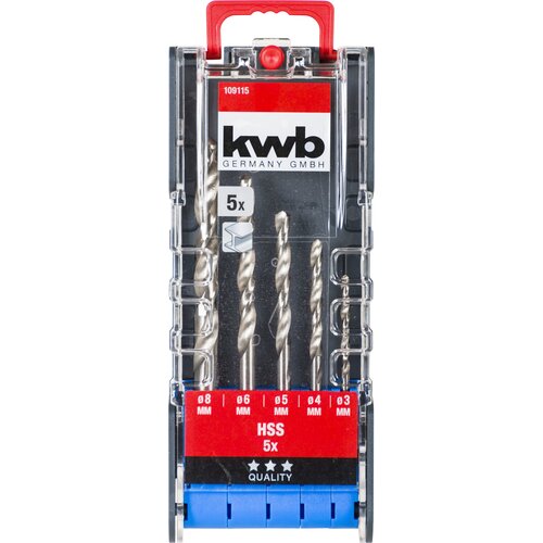 Einhell 3-delni set kofera sa po 5 burgija za drvo, metal i kamen, 3-8 mm za metal i 4-10 mm za drvo i kamen ( 49109157 ) Slike