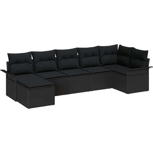  Set vrtnih sofa s jastučićima Crni Poliratan Slike
