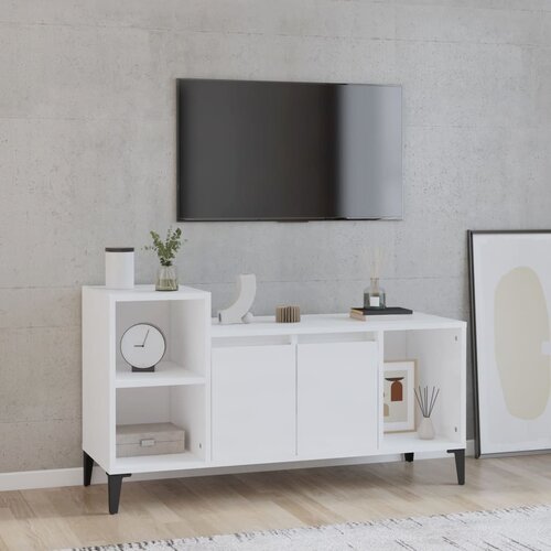 The Living Store TV omarica visok sijaj bela 100x35x55 cm inženirski les - TV Omarica, (21375330) Slike