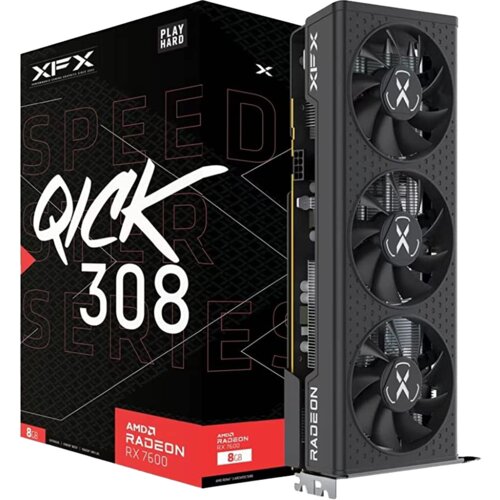 XFX SPEEDSTER QICK308 RADEON RX7600 BLACK Gaming Graphics Card with8GB GDDR6 HDMI 3xDP, AMD RDNA(TM) 2 (RX-76PQICKBY) Cene