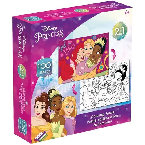 Luna Luna: Disney princeske 2 v 1 100-delna pobarvanka sestavljanka Cene
