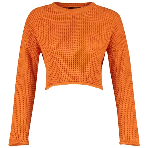 Trendyol Orange Crop Knitwear Sweater